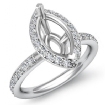 0.51Ct Diamond Engagement Ring Platinum 950 Marquise Semi Mount Halo - javda.com 