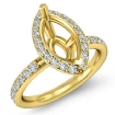 0.51Ct Diamond Engagement Ring 14k Yellow Gold Marquise Semi Mount Halo - javda.com 