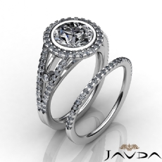 Bezel Prong Setting Bridal diamond Ring 18k Gold White