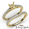 Cushion Diamond Semi Mount Engagement Ring Bridal Set 18k Yellow Gold 0.8Ct - javda.com 