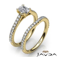 Double Prong Set Bridal diamond Ring 18k Gold Yellow