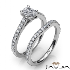 Double Prong Set Bridal diamond Ring 18k Gold White