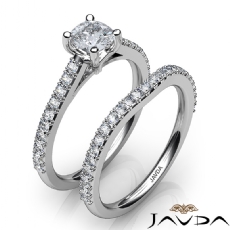 Double Prong Bridal Set diamond Ring 18k Gold White