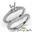 Emerald Cut Diamond Semi Mount Engagement Ring Bridal Set 14k White Gold 0.8Ct - javda.com 