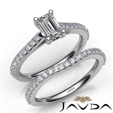 Prong Set Side Stone Bridal diamond Ring Platinum 950