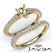 Heart Cut Diamond Semi Mount Engagement Ring Bridal Set 18k Yellow Gold 0.8Ct - javda.com 