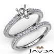 Heart Cut Diamond Semi Mount Engagement Ring Bridal Set 18k White Gold 0.8Ct - javda.com 