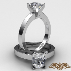 Flat Band 4 Prong Solitaire diamond Ring Platinum 950