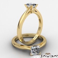Tapered 4 Prong Solitaire diamond  14k Gold Yellow
