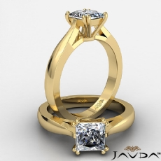 Domed Tapered Solitaire diamond Ring 18k Gold Yellow