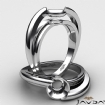 <Gram> Classic Solitaire Diamond Engagement Ring Bezel Setting  14k White Gold Semi Mount - javda.com 