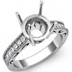 0.25Ct Round Diamond Vintage Style Engagement Setting Ring Platinum 950 Semi Mount