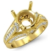 0.8Ct Round Diamond Engagement Milgrain Ring 18k Yellow Gold Semi Mount - javda.com 