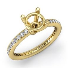 Pave Setting Diamond Engagement Ring Round Semi Mount 18k Gold Yellow (0.5Ct. tw.)