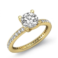 Eternity Classic Sidestone diamond Ring 18k Gold Yellow
