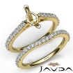 Marquise Diamond Semi Mount Engagement Ring Bridal Set 14k Yellow Gold 0.8Ct - javda.com 