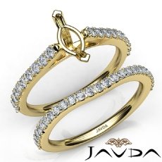 Marquise Diamond Semi Mount Engagement Ring Bridal Set 14k Gold Yellow  (0.8Ct. tw.)