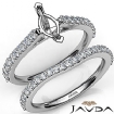 Marquise Diamond Semi Mount Engagement Ring Bridal Set 14K White Gold 0.80Ct.