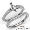 Marquise Diamond Semi Mount Engagement Ring Bridal Set Platinum 950 0.8Ct - javda.com 