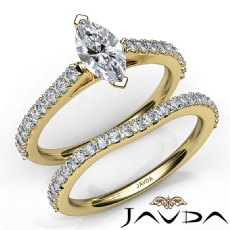 Prong Shank Bridal Set diamond Ring 18k Gold Yellow