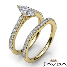 Prong Shank Bridal Set diamond Ring 14k Gold Yellow
