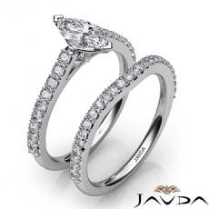 Prong Shank Bridal Set diamond Ring Platinum 950