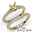 Oval Cut Diamond Semi Mount Engagement Ring Bridal Set 18k Yellow Gold 0.8Ct - javda.com 