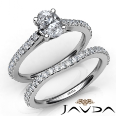 Sidestone Prong Set Bridal diamond Ring 14k Gold White