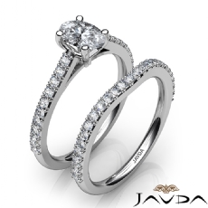 Sidestone Prong Set Bridal diamond Ring Platinum 950