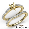 Pear Cut Diamond Semi Mount Engagement Ring Bridal Set 14k Yellow Gold 0.8Ct - javda.com 
