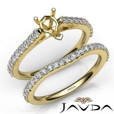 Pear Cut Diamond Semi Mount Engagement Ring Bridal Set 14k Gold Yellow  (0.8Ct. tw.)