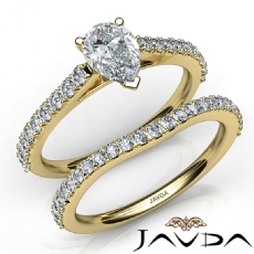 Split V Prong Bridal Set diamond  18k Gold Yellow