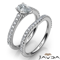 Split V Prong Bridal Set diamond Ring 18k Gold White