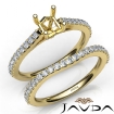 Princess Diamond Semi Mount Engagement Ring Bridal Set 14k Yellow Gold 0.8Ct - javda.com 
