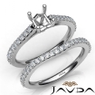 Princess Diamond Semi Mount Engagement Ring Bridal Set 14k White Gold 0.8Ct - javda.com 