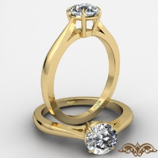 Basket Tapered Solitaire diamond Ring 18k Gold Yellow