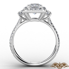 Split Shank Halo Three Stone diamond Ring 14k Gold White