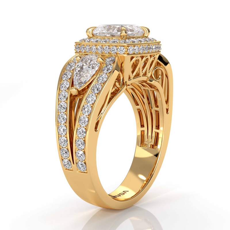  diamond Ring 14k Gold Yellow
