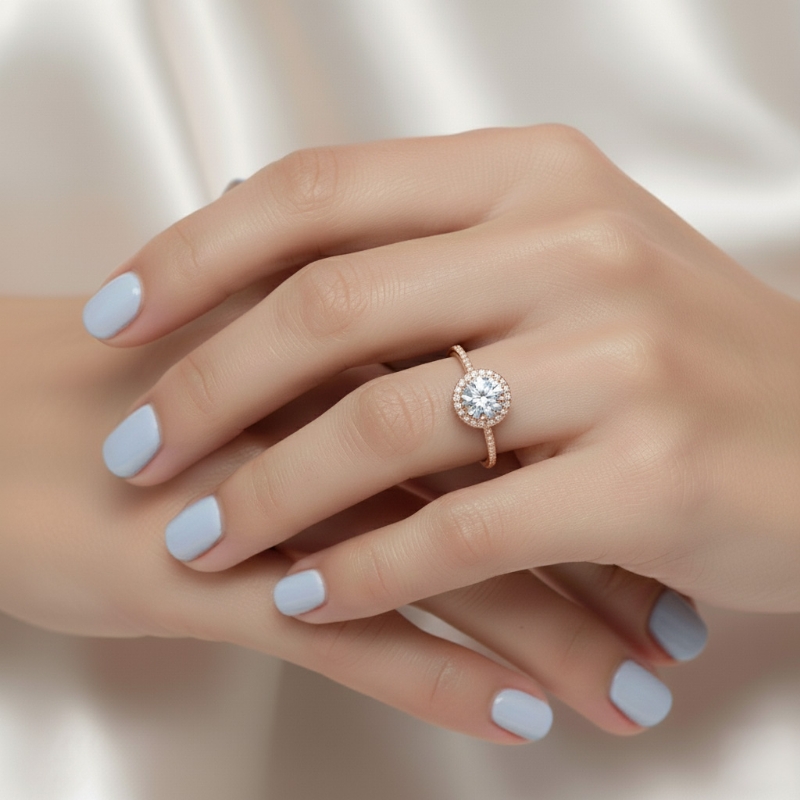  diamond Ring 14k Rose Gold