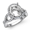 1.1Ct Diamond Engagement Ring Halo 18k White Gold Oval Semi Mount - javda.com 