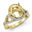 1.1Ct Diamond Engagement Ring Halo 14k Yellow Gold Oval Semi Mount - javda.com 