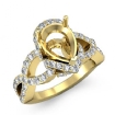 0.8Ct Diamond Engagement Halo Ring Pear Semi Mount 14k Yellow Gold - javda.com 