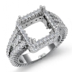 2.5Ct Halo Setting Diamond Engagement Princess Semi Mount Ring Platinum 950 - javda.com 