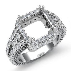 2.50Ct Halo Setting Diamond Engagement Princess Semi Mount Ring 14K White Gold