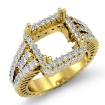 2.5Ct Halo Setting Diamond Engagement Princess Semi Mount Ring 14k Yellow Gold - javda.com 