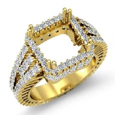Halo Setting Diamond Engagement Princess Semi Mount Ring 18k Gold Yellow (2.5Ct. tw.)