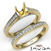 Cushion Diamond Engagement Semi Mount Ring Bridal Sets 14k Yellow Gold 1.25Ct - javda.com 