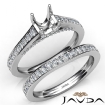 Cushion Diamond Engagement Semi Mount Ring Bridal Sets 18k White Gold 1.25Ct - javda.com 