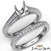 Cushion Cut Diamond Engagement Semi Mount Ring Bridal Set 14K White Gold 1.25Ct.
