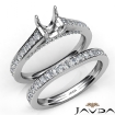 Cushion Cut Diamond Engagement Semi Mount Ring Bridal Set Platinum 950 1.25Ct - javda.com 